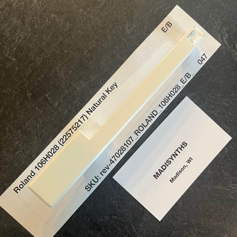 ORIGINAL Roland Replacement E/B Key (106H028) for Juno-6/60/106, Jupiter-6/8, HS-60, SH-101, VK-09, JX-3P, HS-10/Juno-1, System 100m 184, etc image 1