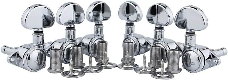 Guitar Locking Tuners (3L + 3R) - 1:21 High End Roto-Grip Rotomatic Lock String Tuning Key Pegs Machine Head with Big Handle Replacement - Chrome image 1