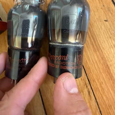 Marconi  6V6 NOS Matched pair tested image 2