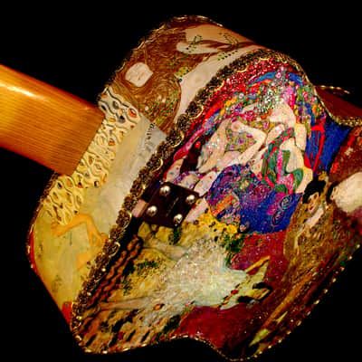 Framus 12 String Acoustic. klimt Art by El Daga 2005 Collage Goldtone.  Collectible. Only 1. RARE. image 12