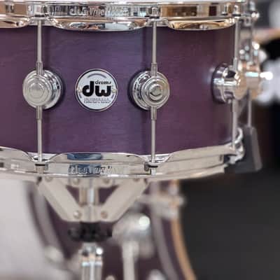 DW COLLECTOR'S BIRCH 14X6.5 SNARE DRUM LAVENDER SATIN OIL CHROME HARDWARE - FLOOR MODEL image 4