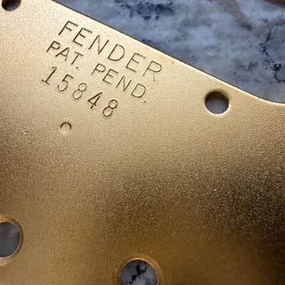 Fender Telecaster Bridge Plate w Serial Number New Old Stock 90s - Gold image 3