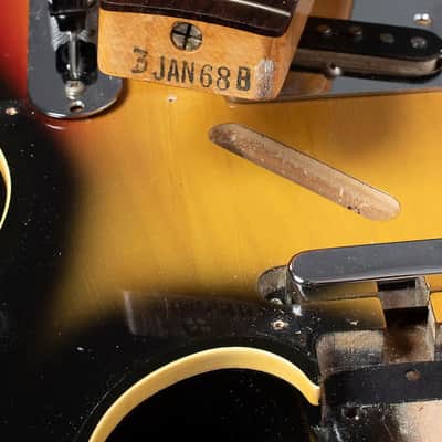 Fender Telecaster Custom with Bigsby Solid Body Electric Guitar (1968), ser. #219957, original black tolex hard shell case. image 12