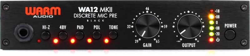 Warm Audio WA12 MKII Single Channel Microphone Preamplifier & Instrument DI- Black image 1