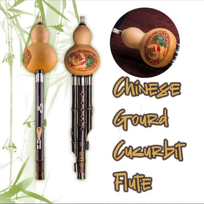 Premium Natural Hulusi Gourd Flute in Key C (Lowest Note)– Handmade by Master Artisan | Traditional Yunnan Purple Bamboo Flute | Best Sound & Craftsmanship image 1