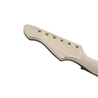 25.5" Electric Guitar Neck Maple 22 Frets Maple Fretboard Bolt-On Inlay Unfinished image 11