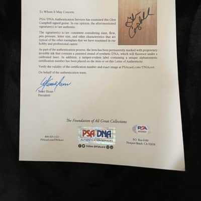 Glen Campbell's Signature on the body of Fender FA-100 Dreadnought Acoustic Guitar  mid-2000 image 2