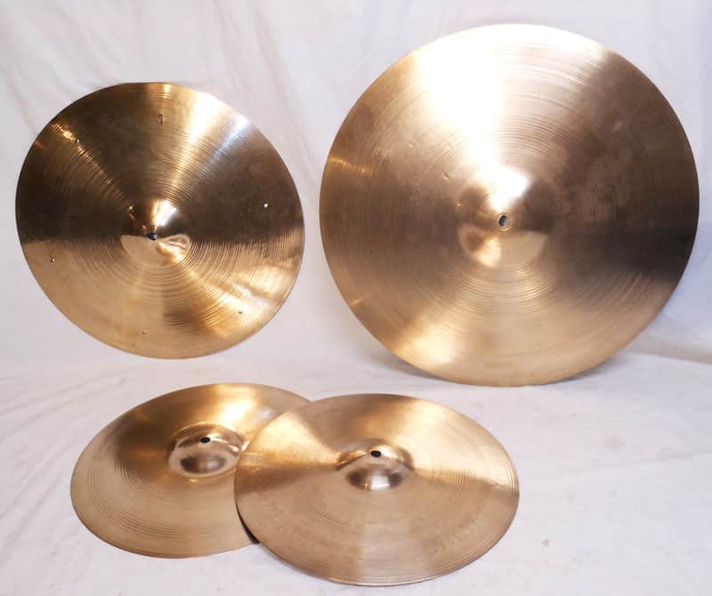 Vintage 1967 Zildjian Matched Set of Cymbals 20" ride, 17" sizzle crash, 14" super-thin hi-hats image 1