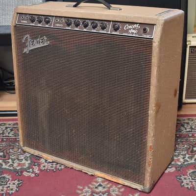 1960 Fender 5G12 Concert 4x10" Combo Amplifier Brownface Pre-CBS image 2
