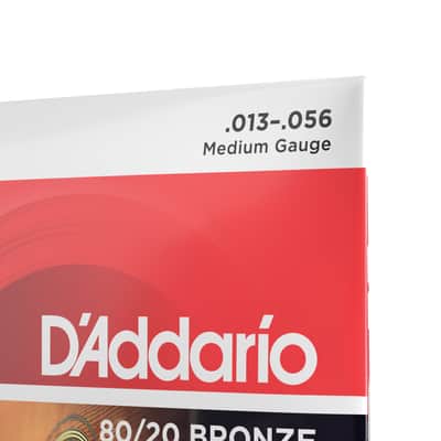 D'Addario 80/20 Bronze Strings, 13-56 Medium, EJ12 (SIngle Set) image 3
