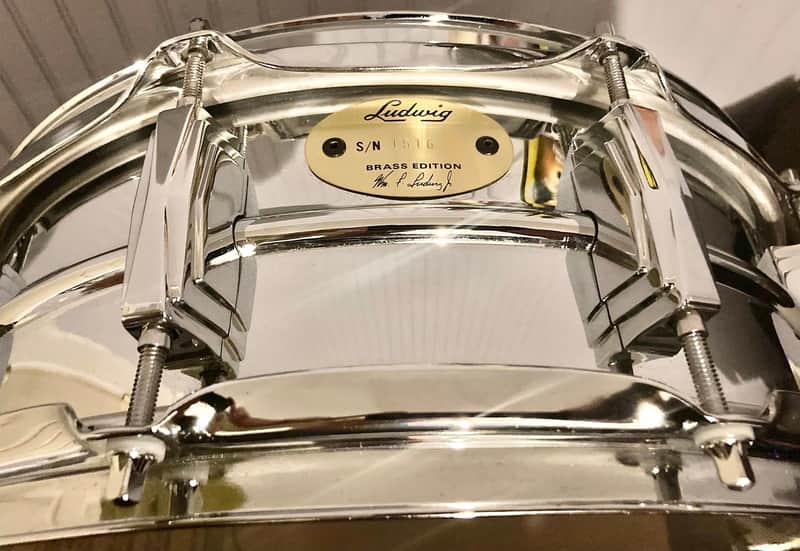 Ludwig 5x14" Chrome Over Brass Limited Edition Supraphonic Snare Drum image 1