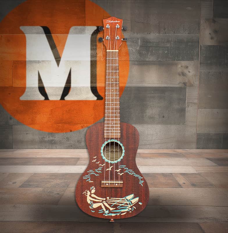 Silvertone Concert Ukulele w/Stencil Graphic - Walnut (851) image 1
