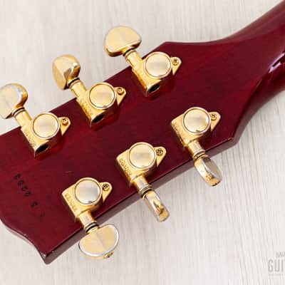 1985 Greco Mint Collection EG59-240 Burst Standard Carved Top w/ Dry Humbuckers & Case, Japan Fujigen image 5