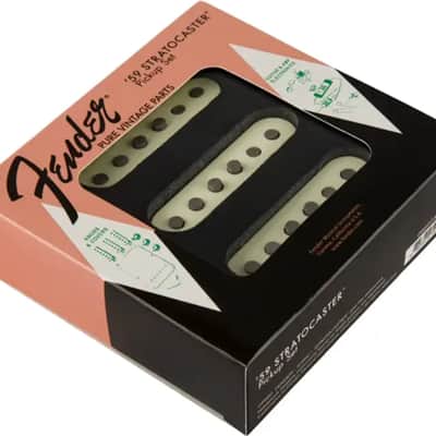 Fender Pure Vintage '59 Stratocaster Single Coil Pickup Set, Vintage White image 2