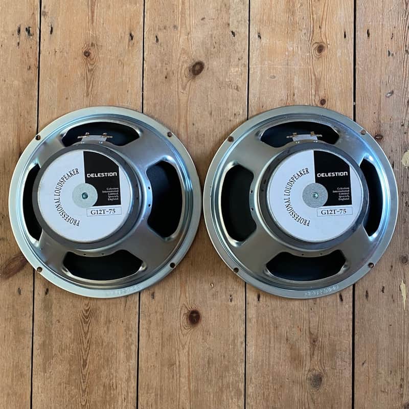 Pair of Celestion T3760 G12T-75 12" 75-Watt 16 Ohm Speakers 2003  - Marshall JCM2000 spec image 1