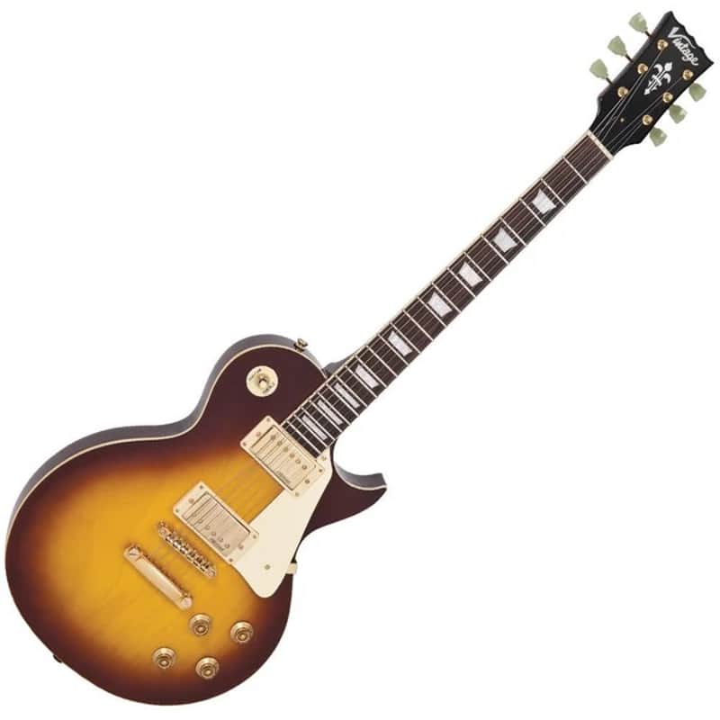 Vintage V100 ReIssued Electric Guitar V100TSB - Tobacco Sunburst image 1