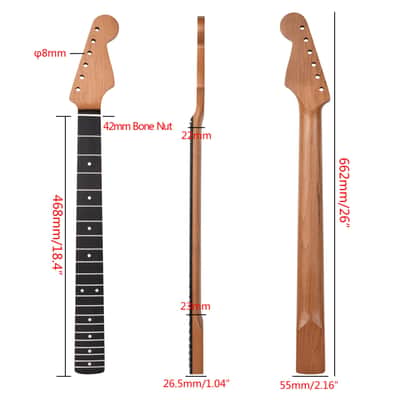 [Matte] 21-Fret Electric Guitar Neck for ST Style- Roasted Maple Neck, Rosewood Fretboard, 9.5" Radius,price include the import duty for US buyer image 6