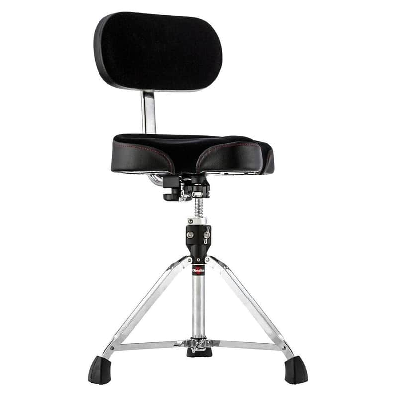 Gibraltar Drum Throne with Adjustable Height Motorcycle Seat & Backrest, Double-Braced Drum Stool, Comfortable Supportive Cushion for Drummers, Studio or Stage Use (9608MB) image 1