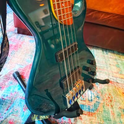 Rick Turner Electroline 5 String Bass 2000 - Dark Green image 2