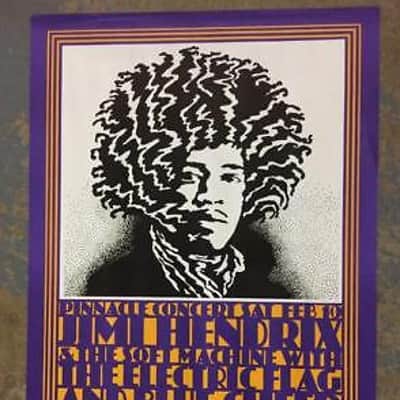 Jimi Hendrix Pinnacle Shrine Auditorium 1968 Concert Poster by John Van Hamersveld > 3rd Print image 1