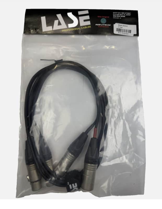 LASE 6 Ft Dual Microphone Cable w Genuine NEUTRIK NC3MXX 3Pin XLR M to NC3FXXX F image 1
