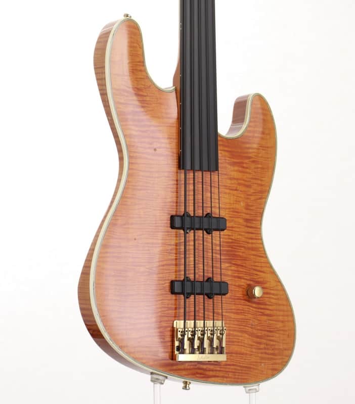 ESP Custom Shop Carve-top Fretless Bass 5-string image 1