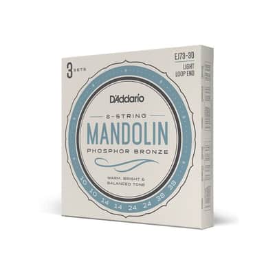 3 Pack, D'Addario 10-38 Light Phosphor Bronze 8 String Mandolin Strings EJ73-3D image 4