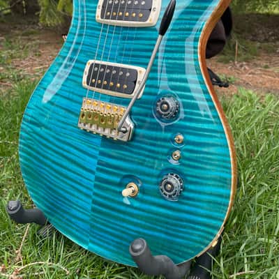PRS Custom 24-08 10-Top 2024 - Flamed Maple - Carroll Blue - Excellent- OHSC image 2
