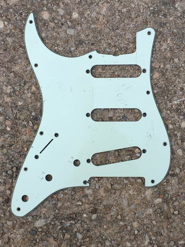 Lefty Vintage Fender 1962 Reissue Mint Green Strat Guitar Pickguard 3-ply Aged Relic image 1