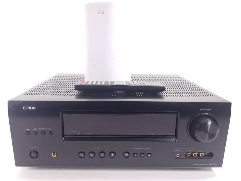 Denon avr-1312 black with remote + manual + subwoofer image 1
