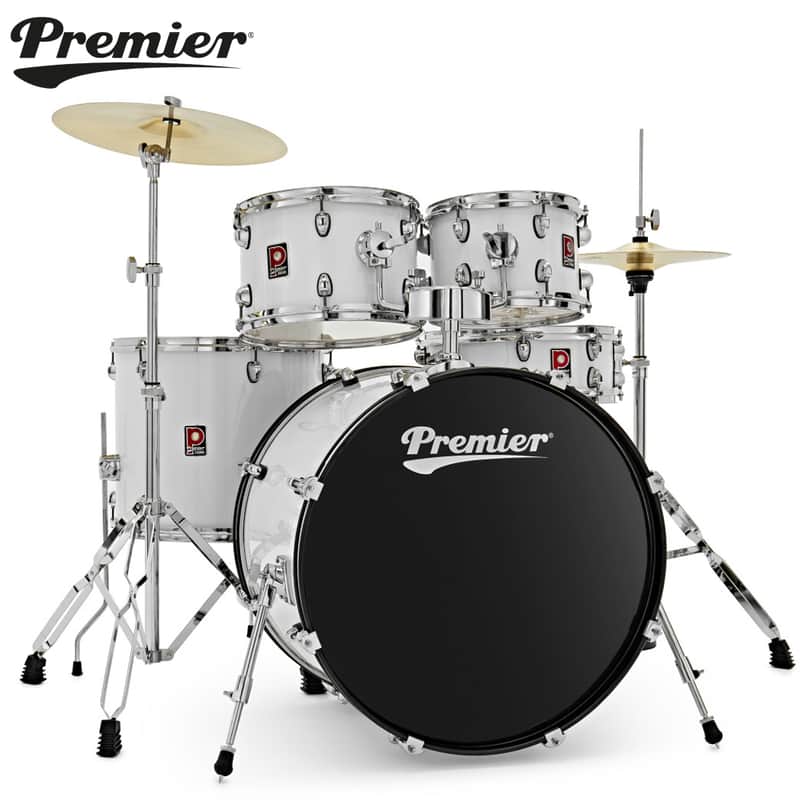 Premier Revolution 22" 5-Piece Complete Drum Kit White PR22-5DKWHW image 1