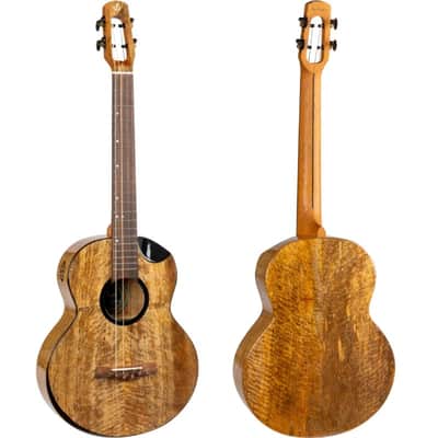 Flight FIREBALL BARITONE EQ-A Royal Series Solid Mango Top Mahogany Neck 4-String Ukulele w/Padded Gig Bag, Pickup & Humidifier image 2