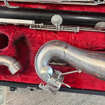 Noblet Paris wood Bass Clarinet with case. Made in France image 7