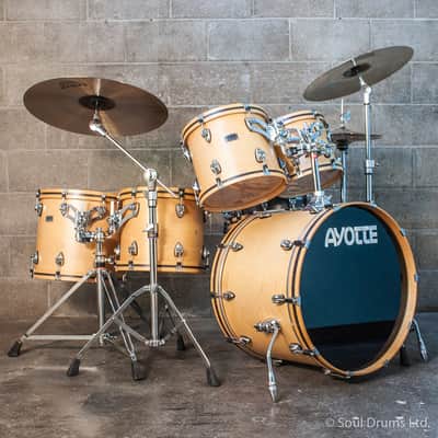 Ayotte Custom 90's Wood Hoop Drumset Natural Stain | Reverb España