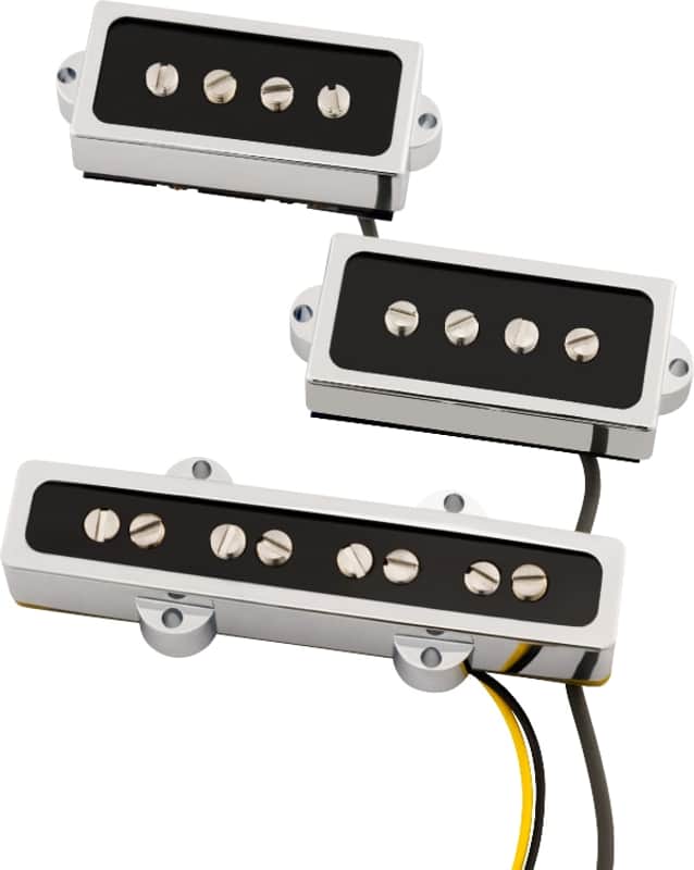 Genuine Fender American Cobalt Chrome P/J Bass Pickup Set, 099-2377-000 image 1