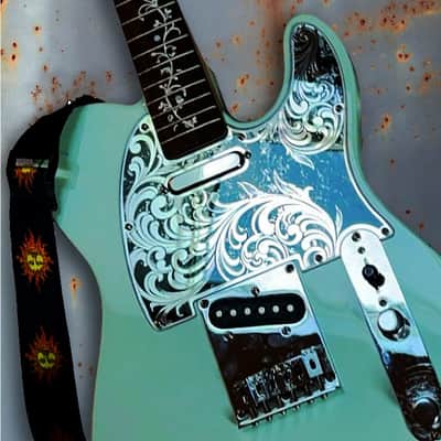 Telecaster 8 Hole Pickguard Acrylic Silver Mirror Guitar Scratch Plate for Fender American/Mexican Standard Tele Cut for Modern Style Parts image 6