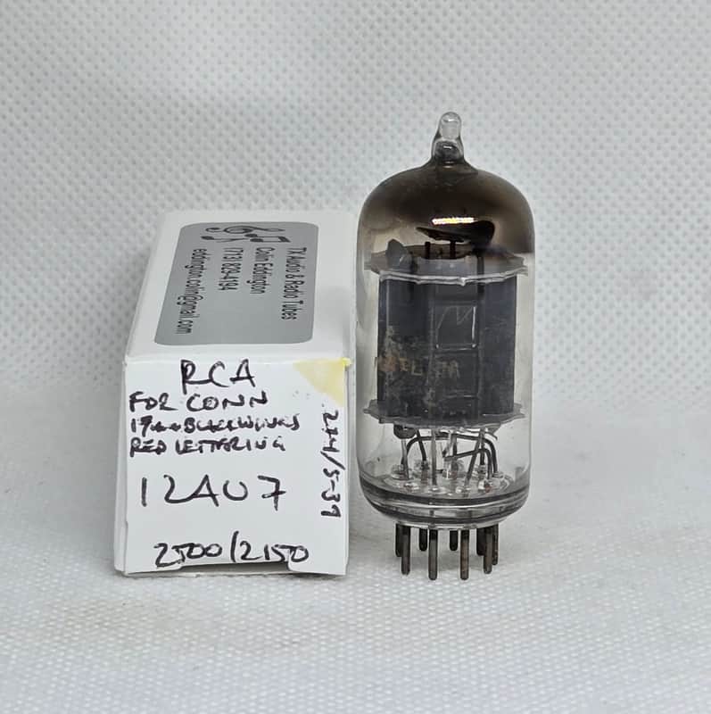 RCA Made For Conn 12AU7 Long Black Plate Balanced Single NOS 12AU7A ECC82 image 1