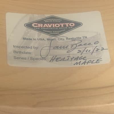 Craviotto 14" x 6" Heritage Maple Series 1-ply Solid Maple Snare Drum 2022 image 11