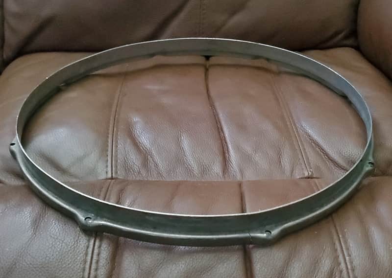 Leedy 15" NICKLE over BRASS RIM hoop HEAVY! * MUSICAL TONE