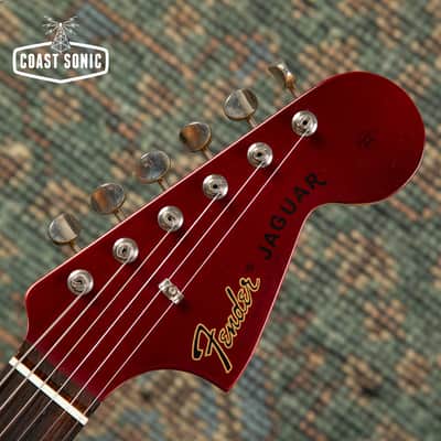 1999 Fender '62 Reissue Jaguar JG66-85MH Old Candy Red w/ Matching Headstock CIJ image 11