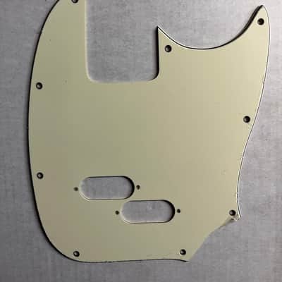 New Fender Mustang Bass 3 Ply Off Yellow White Pickguard Guitar image 2