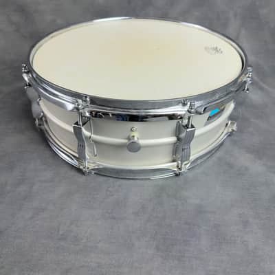 1970s Ludwig Acrolite 14x5 Aluminum Snare Drum with Hard Case - Blue & Olive Badge image 7