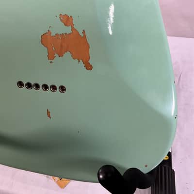 Squier Tom Delonge Stratocaster 2002 - Seafoam Green/Teal - w/ Gig Bag and Mod image 15
