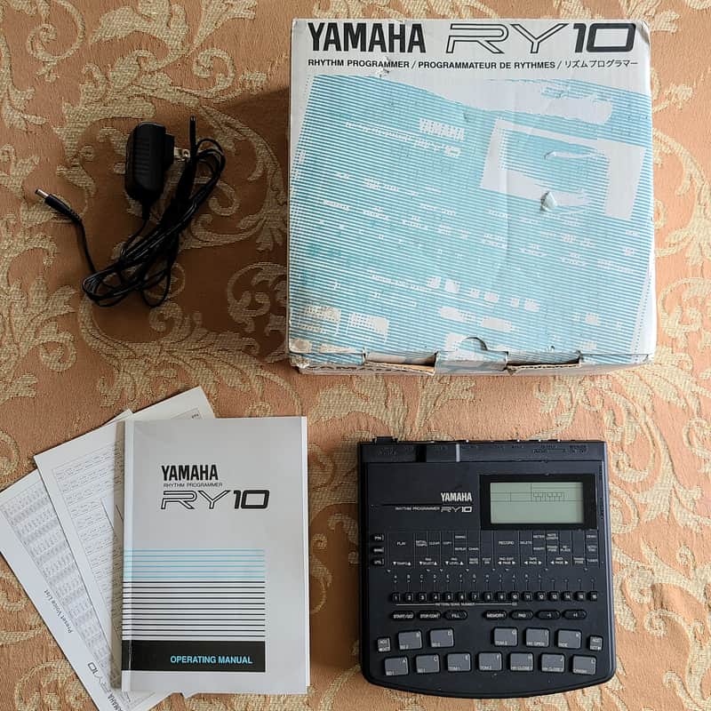 Yamaha RY10 drum machine with power supply, original manuals, box image 1