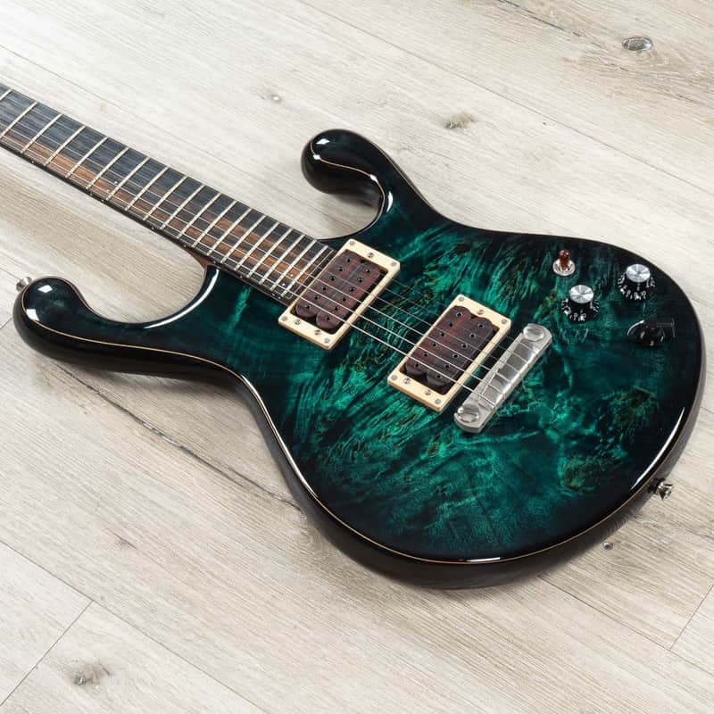 Fibenare Erotic Dalmat Guitar, Ebony Fretboard, 5A Poplar Burl Top, Emerald Green image 1