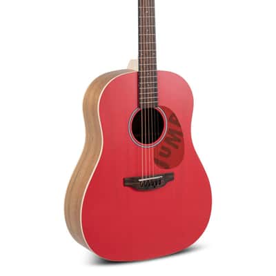 Applause AAS-69-R Applause Jump Series Dreadnought Slope Shoulders Solid European Spruce Top Maple Neck 6-String Acoustic Guitar - Lipstick image 1