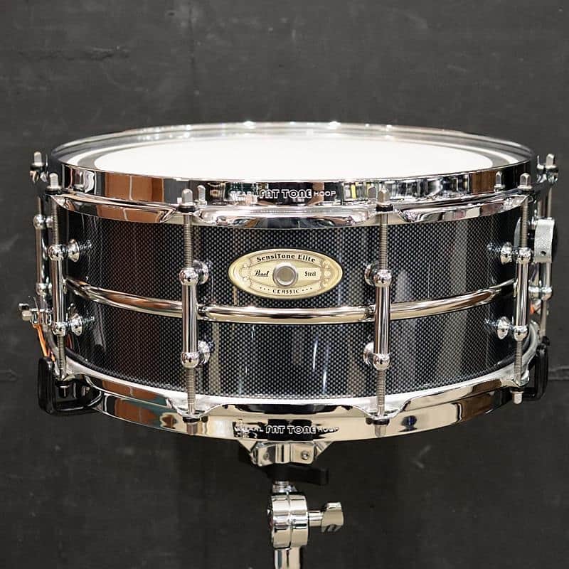 Pearl USED ​​Used STE14575SC w/D-Flavor Customize [SensiTone Elite Classic 1mm Steel w/FatTone Hoops - Carbon Black Covering] image 1