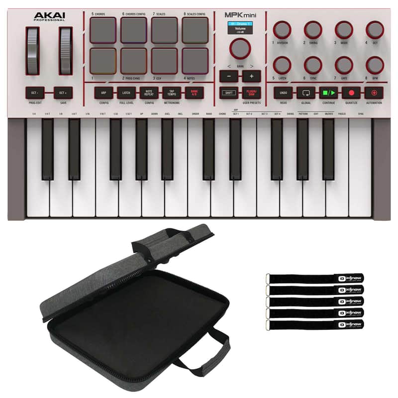 Akai Professional MPK Mini 4 25-Key White 8 Pads MIDI Keyboard w