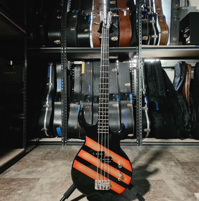 1983 Kramer Stagemaster Bass - Aluminum Neck - Black with Graphics - w/OHSC image 1