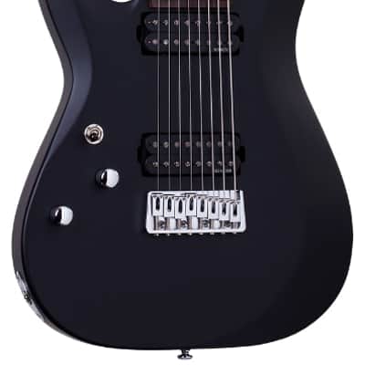 Schecter C-8 Deluxe Electric Guitar. Left Handed Satin Black image 2